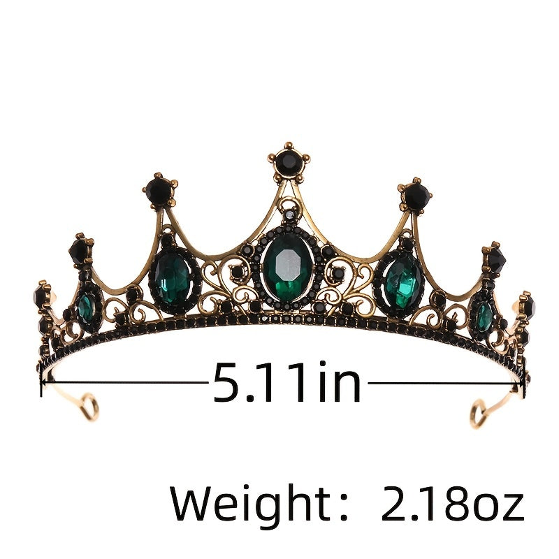 Vintage Green Crystal Bridal Jewelry Set Tiara Earrings Necklace Dubai