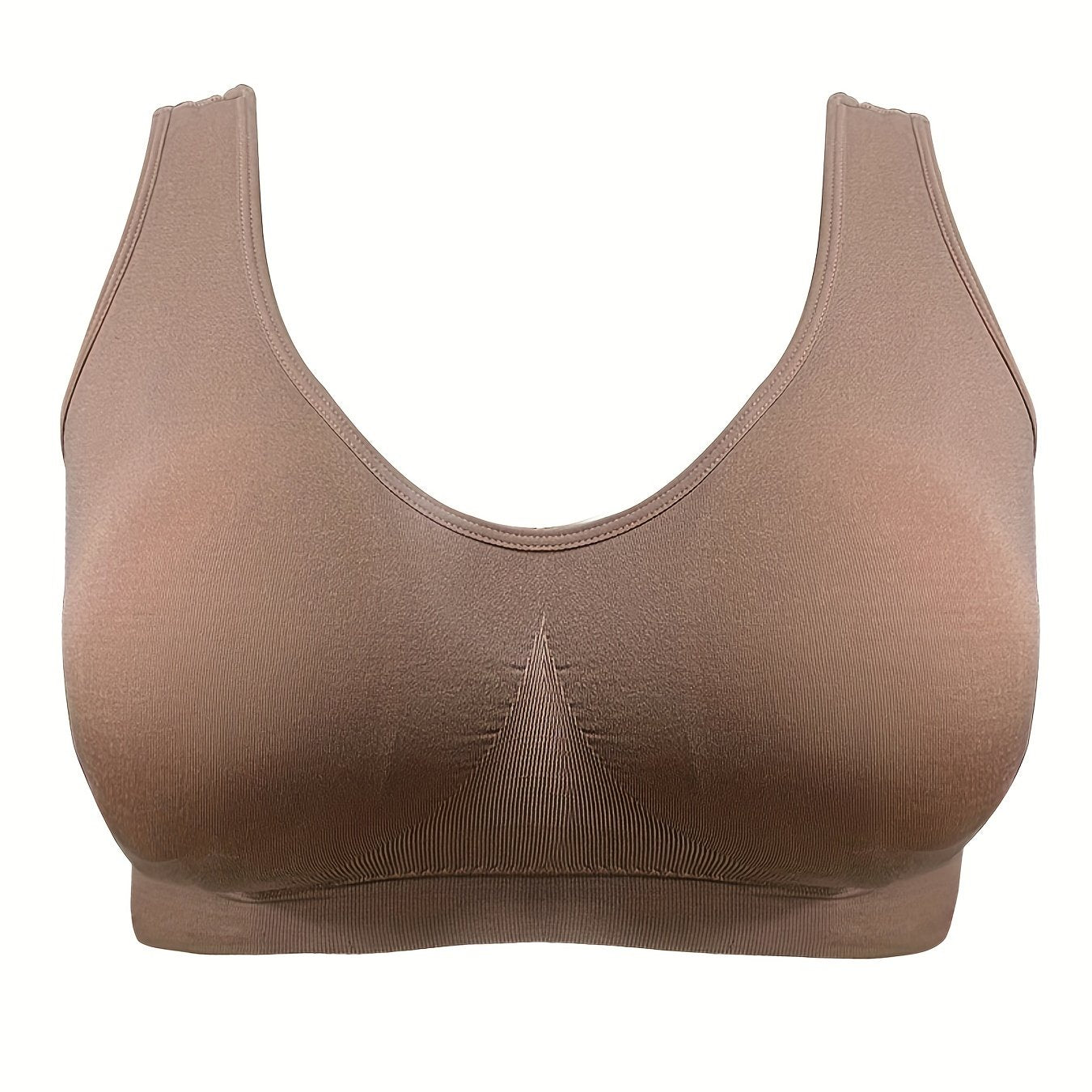 2 Pack Plus Size Sports Bra Women's Plus Solid High Stretch Breathable