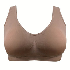 2 Pack Plus Size Sports Bra Women's Plus Solid High Stretch Breathable