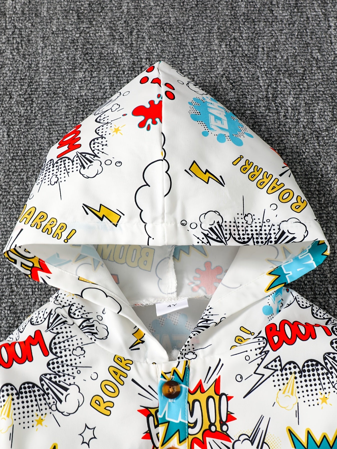 Boys Comics Letter Hoodie & Sweatpants Set