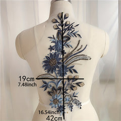 Sequin Flower Lace Fabric Embroidered Gown Appliques Collar