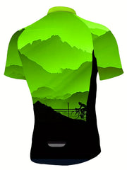 Men's Sunset Print Cycling Jerseys Lightweight Breathable Biking Shirt