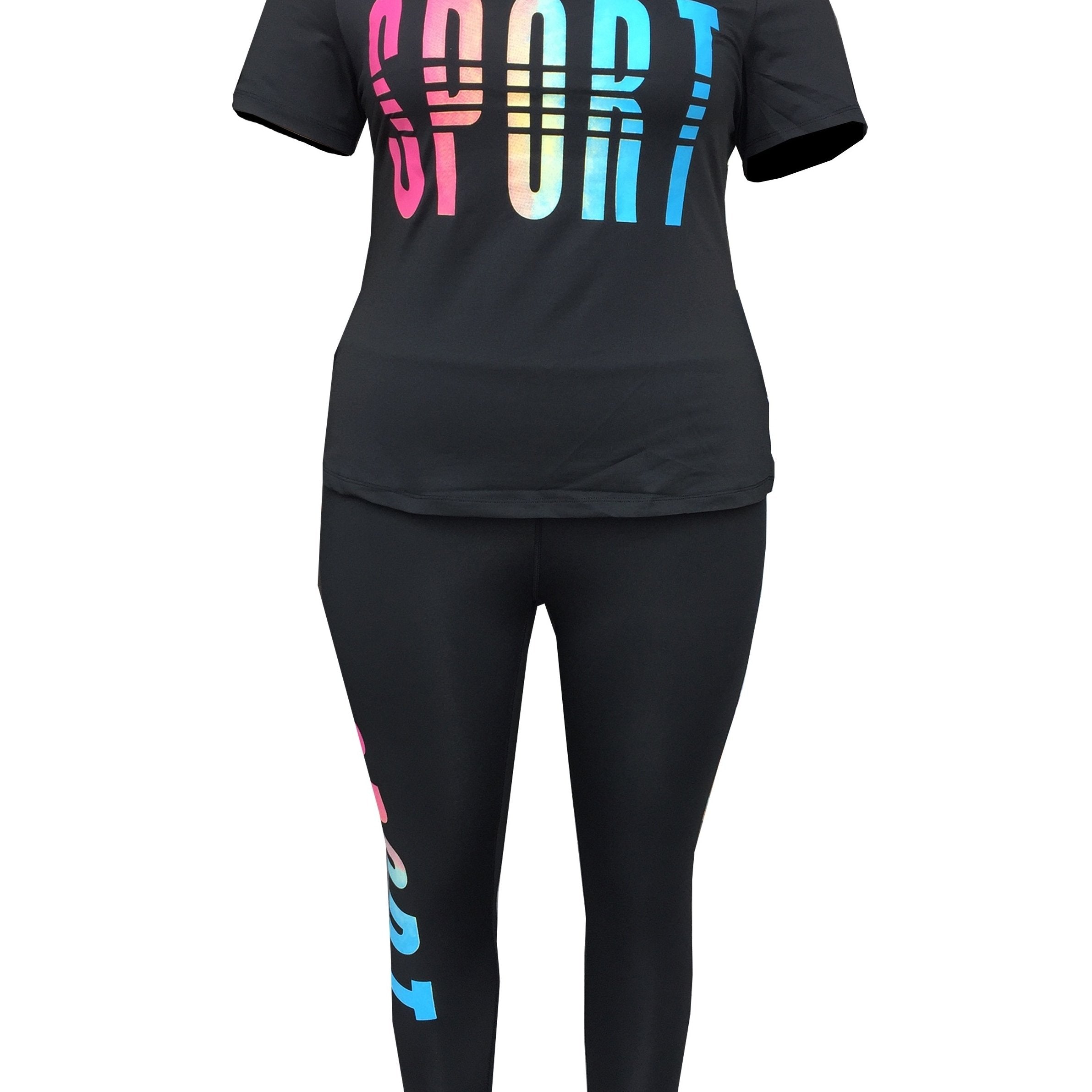 Women's Letter Print Hoodie & Pants Set