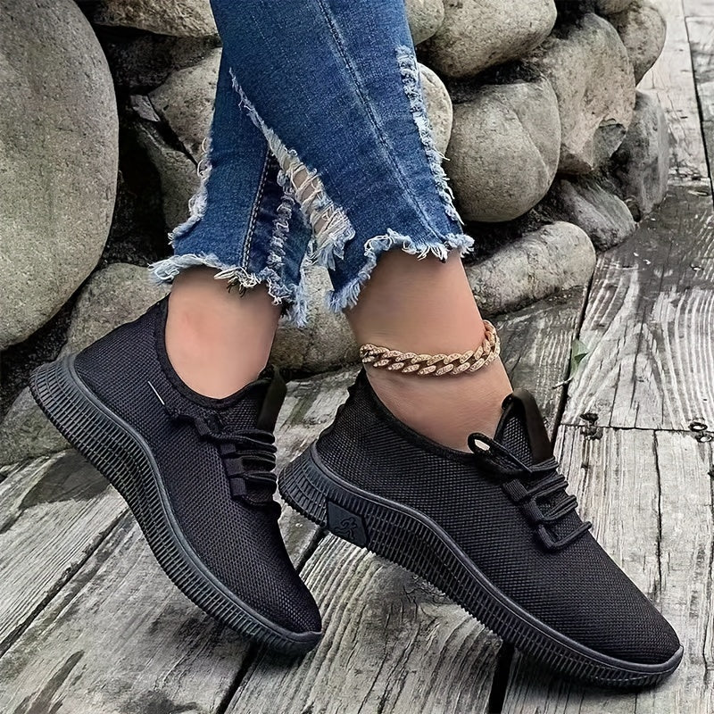 Women's Mesh Running Shoes Lace-Up Outdoor Sneakers