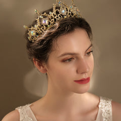 Baroque Wedding Crown Rhinestone Bridal Crowns And Tiaras Crystal Bride Crown