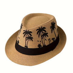 Palm Tree Jazz Hat Sun Protection Unisex Straw Hat