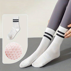 Breathable Cotton Fitness Mid-calf Socks for Dancing Pilates