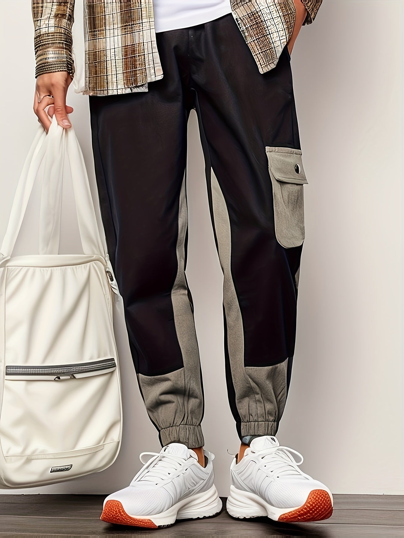 Cotton Drawstring Cargo Pants Men's Work Pants