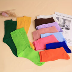 Women's Crew Socks Breathable Mid Tube Stockings