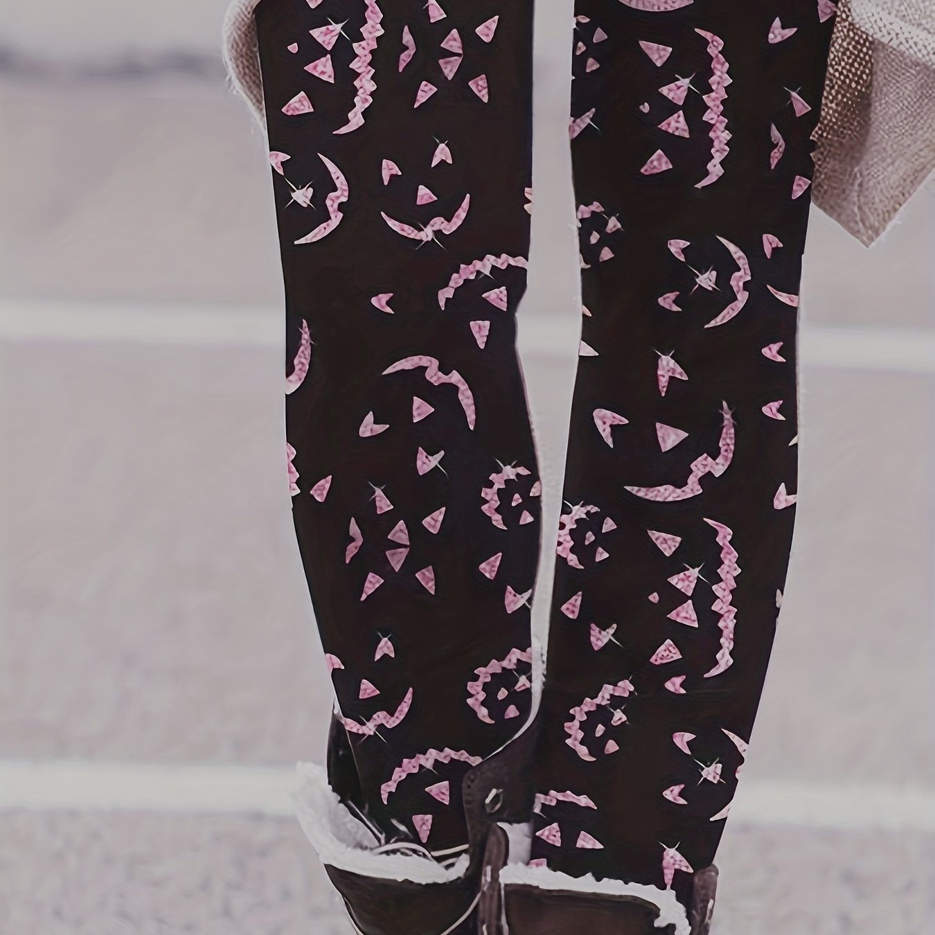 Graphic Print Skinny Leggings Casual Every Stretchy Leggings Women's Clothing