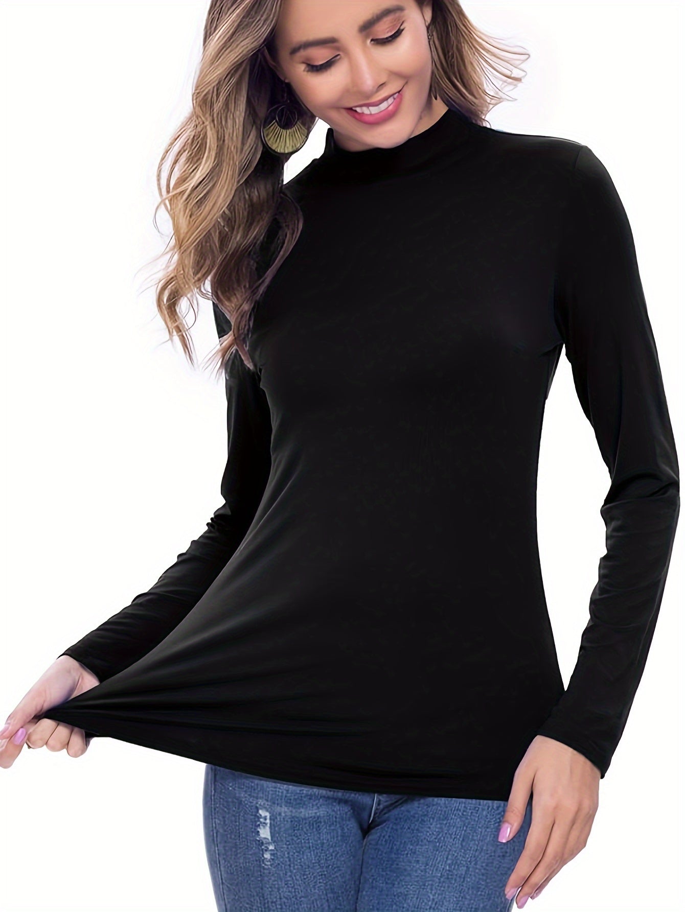 Women's Mock Neck Thermal Underwear Top
