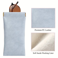 Portable Travel PU Leather Eyeglasses Case Soft Sunglass Organizer Pouch
