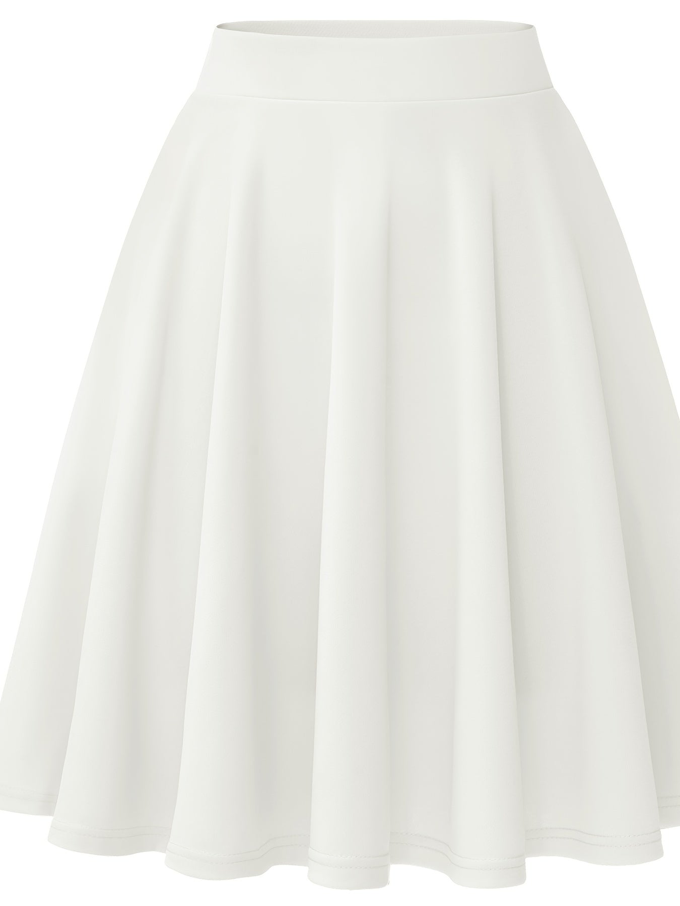 Casual Slim Skater Skirt High Waisted Solid Skirt