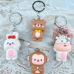 Baby Door Pendant Puppy Bear Rabbit Monkey Doll Animal Keychain Bag Accessory