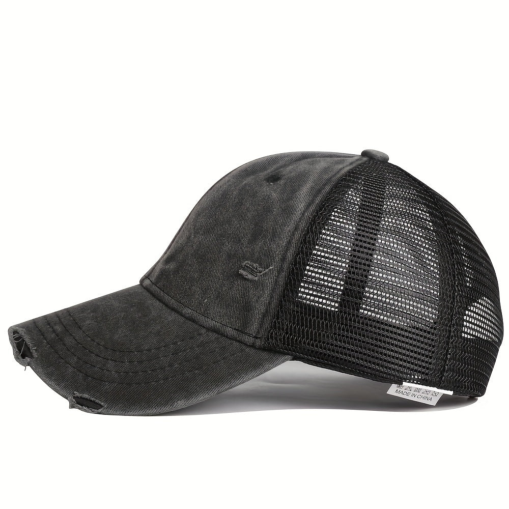 Mesh Baseball Cap Trucker Hat Sunshade Adjustable Hip Hop Outdoor Casual