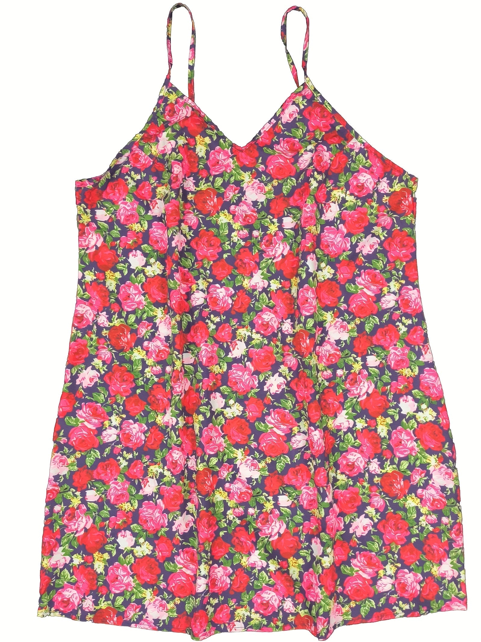 Boho Nightdress Women's Plus Floral Print V Neck Sexy Cami