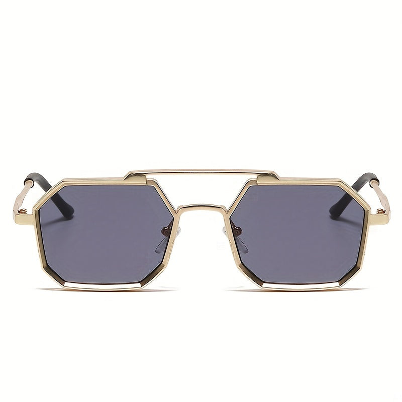Y2K Geometric Metal Sunglasses Top Bar UV400