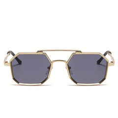 Y2K Geometric Metal Sunglasses Top Bar UV400