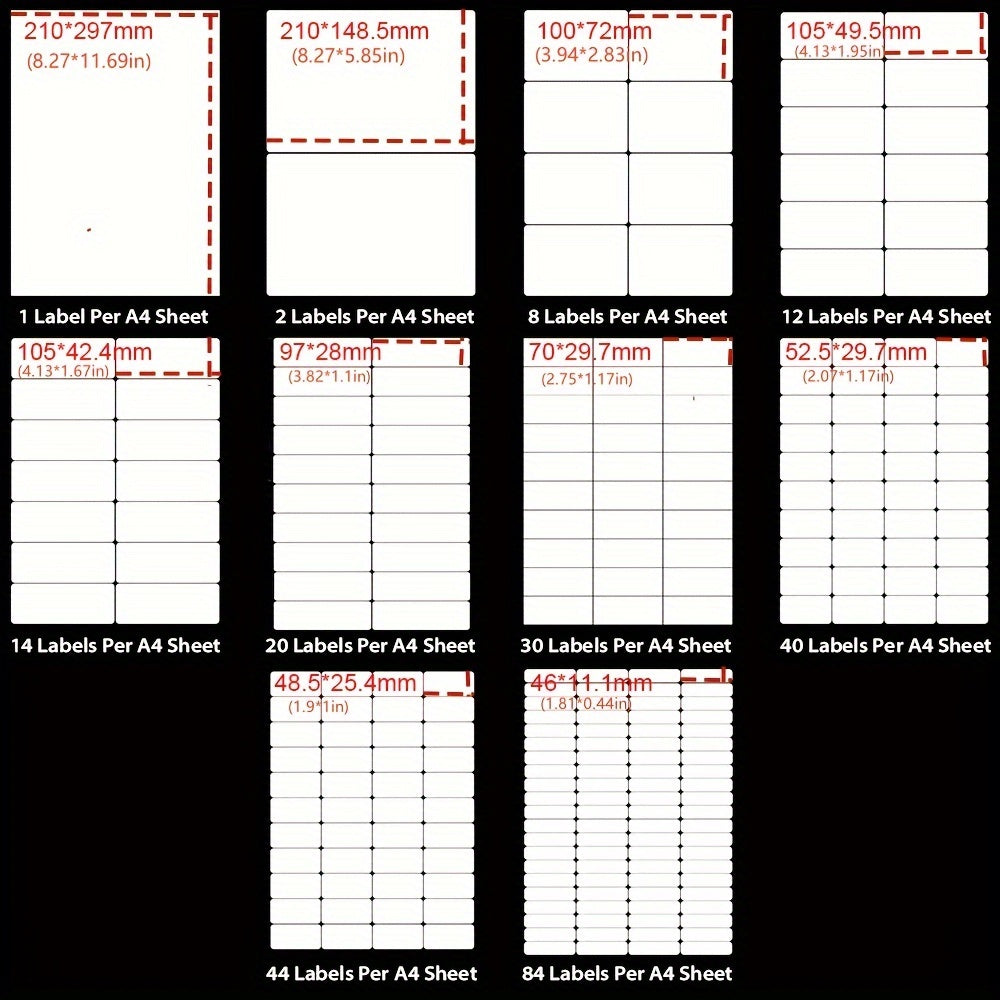 5 Sheets Address Labels A4 Self Adhesive for Printer