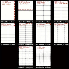 5 Sheets Address Labels A4 Self Adhesive for Printer