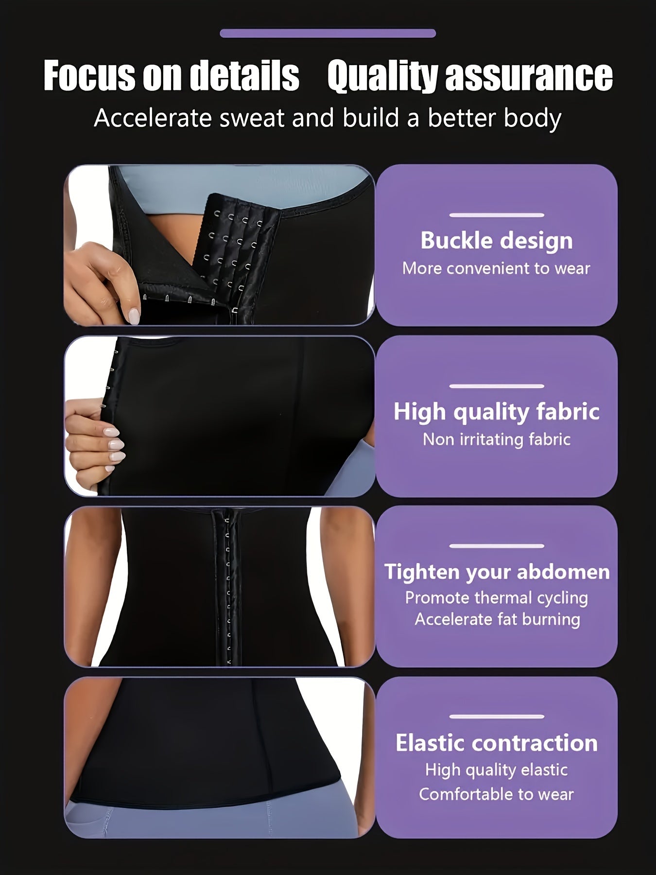 Tummy Control Waist Trainer Tank Top Sweat Absorbing Body Shaping Top