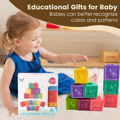 Soft Building Blocks Baby Toys Educational Squeeze Play with Numbers Animals