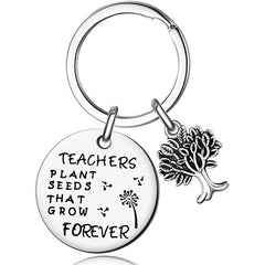 Teacher Keychain Plant Seeds Grow Forever Gift