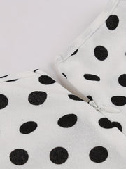 Retro Dress Women's Plus Colorblock Dot Print Short Sleeve