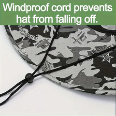 Camouflage Sun Hat with Face Cover for Outdoor Activities