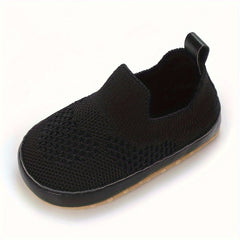 Breathable Slip On Woven Shoes For Baby Girls Lightweight Non slip Walking Shoes