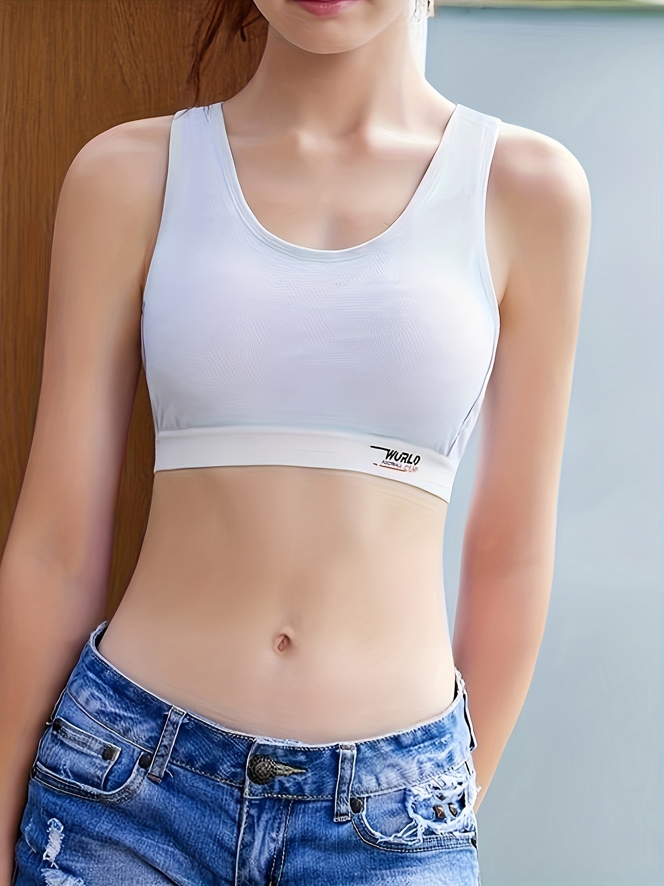 Letter Print Wireless Bra
