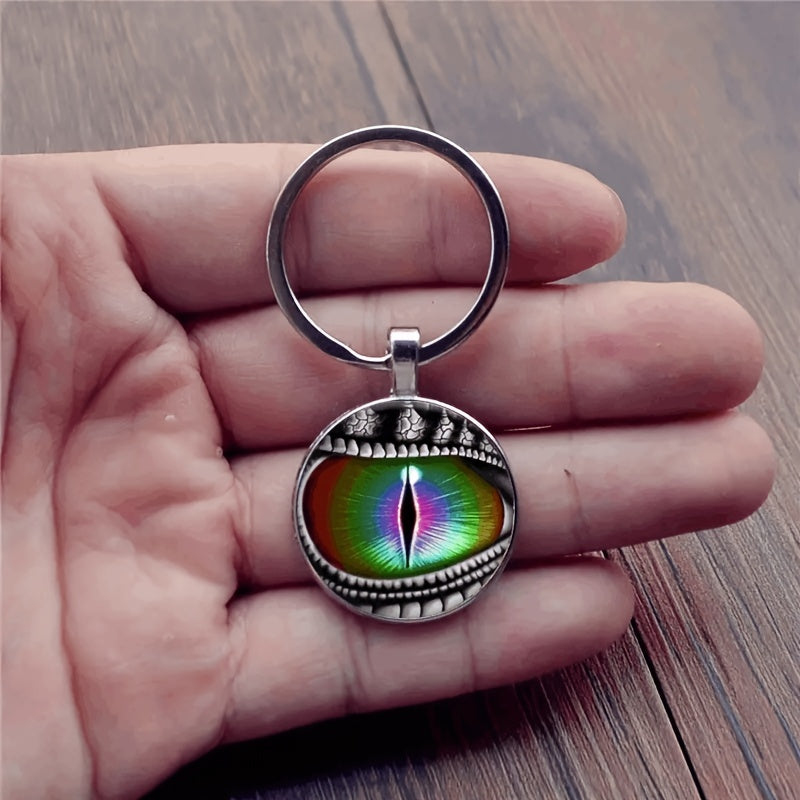Vintage Lizard Eyes Keychain Necklace Bag Charm