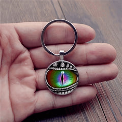 Vintage Lizard Eye Keychain Necklace Bag & Wallet Charm Boys Girls