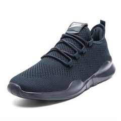 Men's Breathable Lace Up Knit Sneakers Casual Outdoor Walking Running Shoes