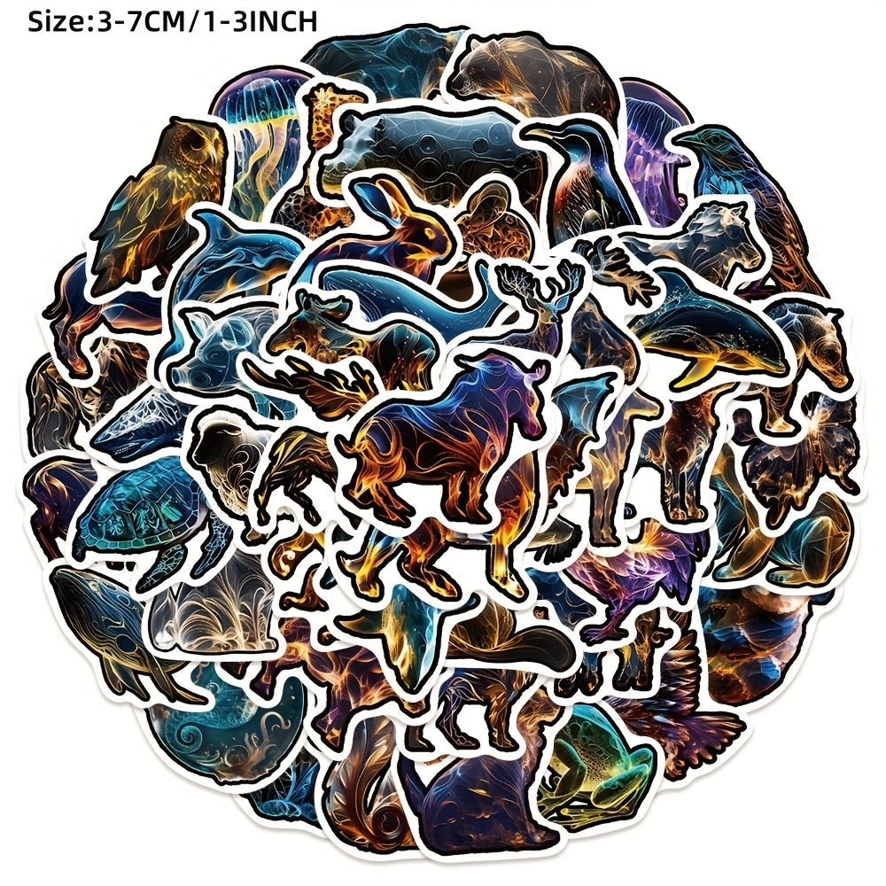 50pcs Abstract Animal Series Stickers - Waterproof DIY Graffiti Stickers