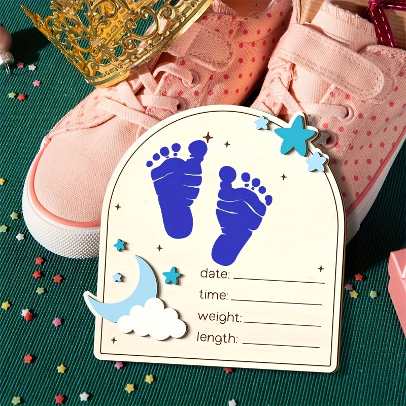 Personalized Moon & Stars Birth Stats Frame
