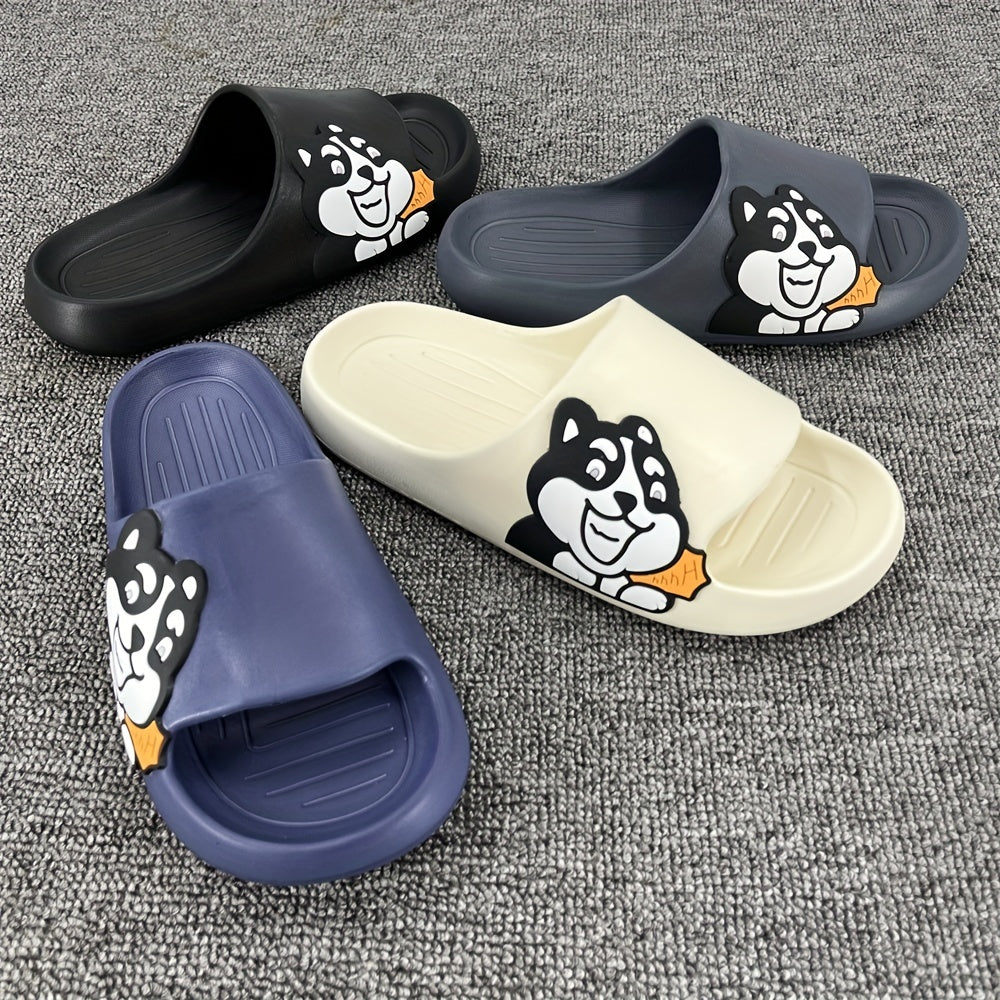 Men's Cartoon Open Toe Slides Soft Sole Platform Slippers