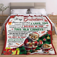 Lion Grandma Blanket Flannel Throw Grandson