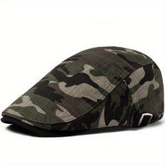 Men's Camo Beret Thin Soft Newsboy Cap Outdoor Casual Hat