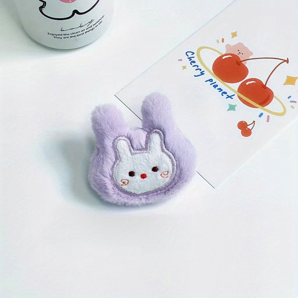 2pcs Cartoon Rabbit Bear Plush Brooches Bag Decoration DIY Clothing