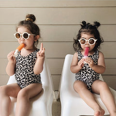 Kid's Matte Sunshade Sunglasses Round Frame Mocha Colored Glasses