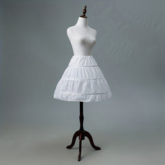 Girls 4-Hoop Crinoline Petticoat Full Length Flower Girl Underskirt