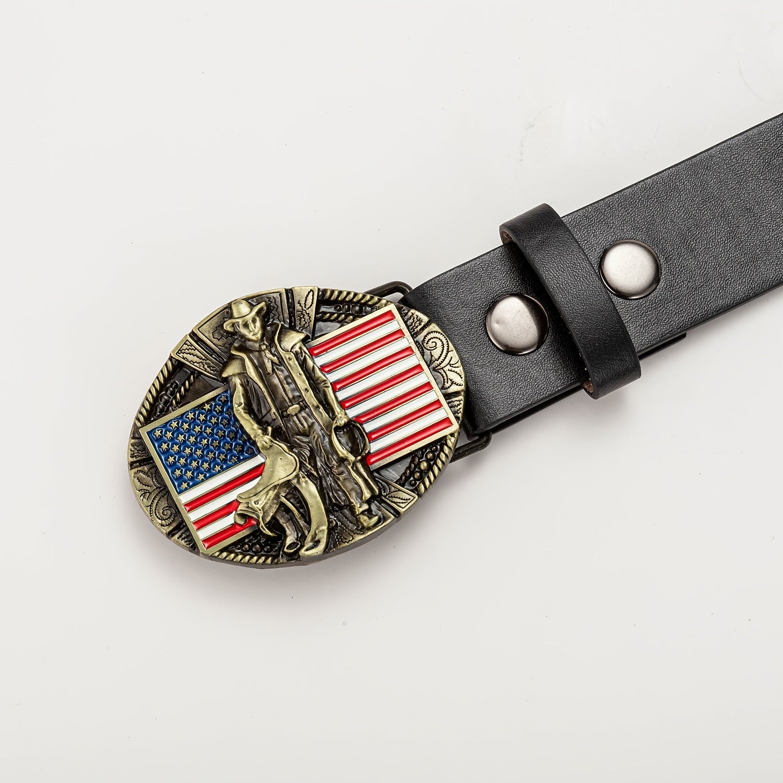 Bronze Western Denim Sports Men's Button Belt