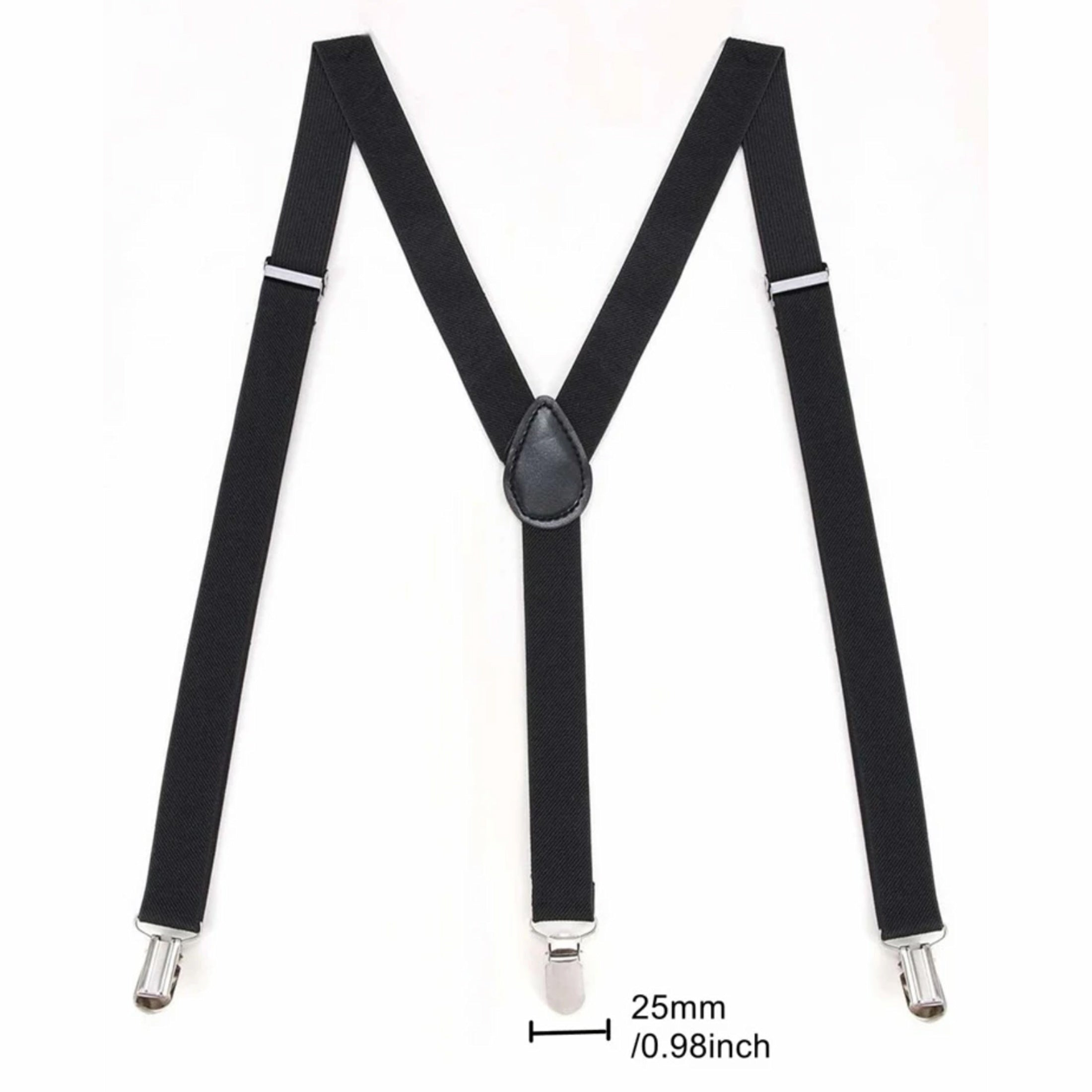 Plain Elastic Suspender with Bow Ties for Men