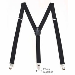 Plain Elastic Suspender with Bow Ties for Men