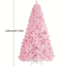 Pink Artificial Christmas Tree with Foldable Stand and 300 Tips