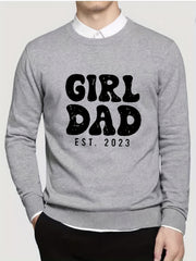 Girl & Dad Knitted Sweater Men's Warm Crew Neck Pullover