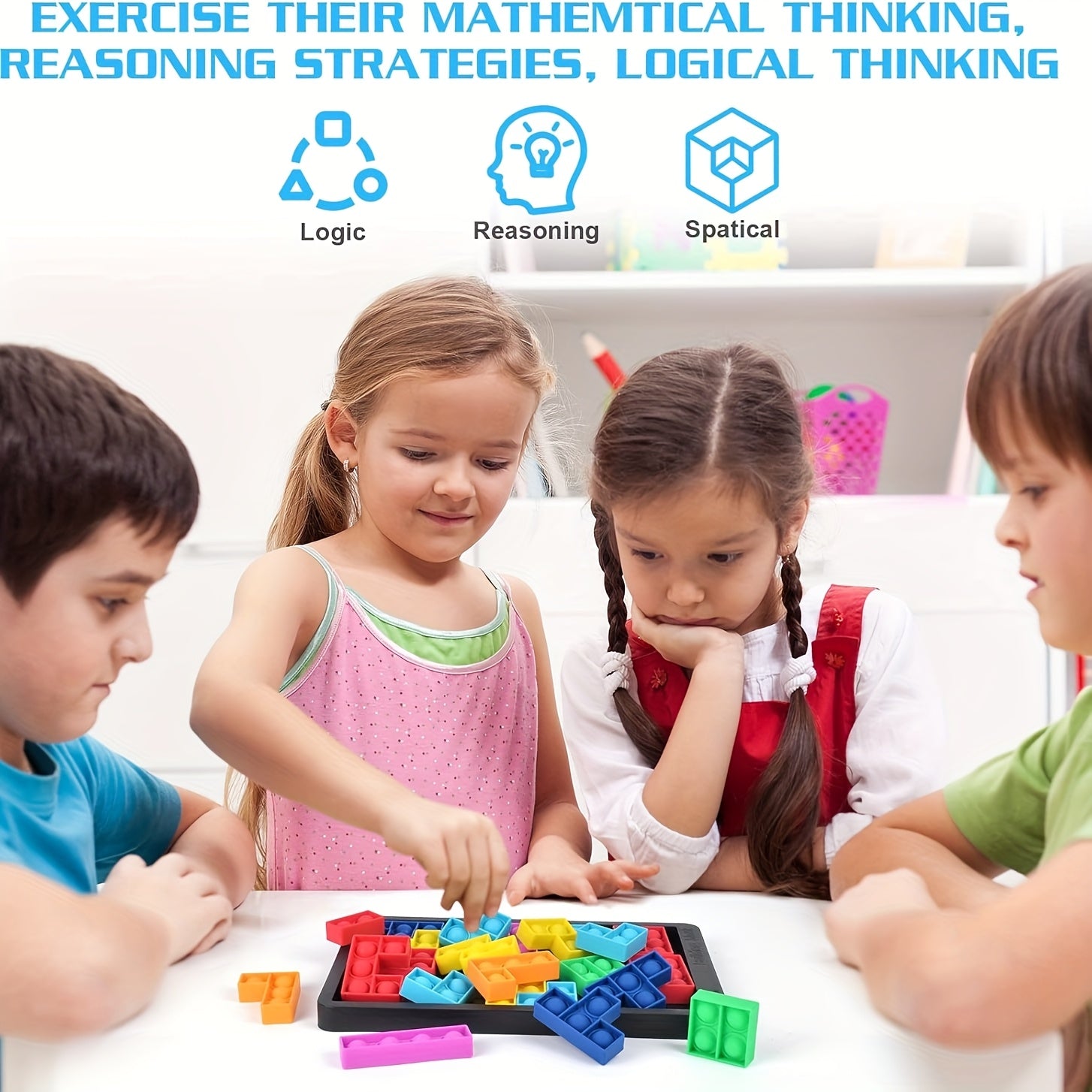 Puzzle Building Blocks Parent Child Game Brain Teaser Toy Educational Learning