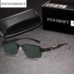 PXWODOFT Men's Rimless Crystal Sunglasses with Packaging