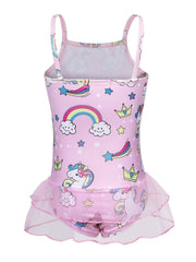 Girls Unicorn Ruffle One Piece Swimsuit Summer Seaside Beach Pool Bathing Suits